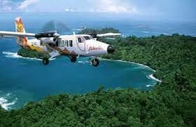 A Nature Air flight cruises over the Costa Rican coast