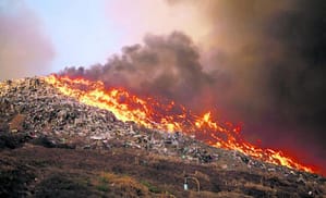 Landfill fire Burns in Panama City, Panama