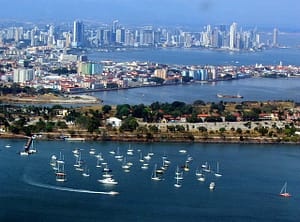 Beautiful Panama City, Panama from the sky