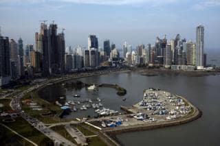 Panama City, Panama has numerous modern high rises that have spectaular views of Panama Bay