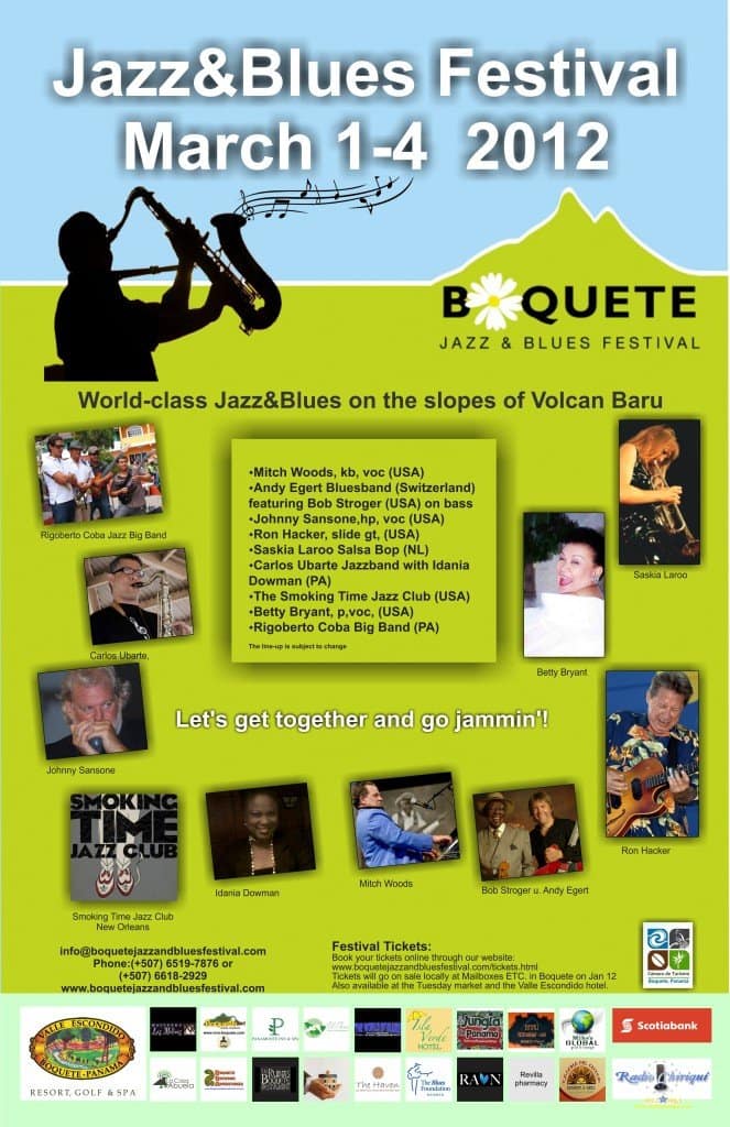 Poster for Boquete jazz and blues Festival 2012